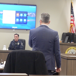 CDA Policeman Redeau giving testimony. 