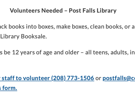 Volunteers Needed - Post Falls Library