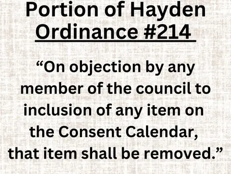 Consent Calendar Conundrum