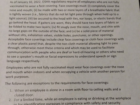 Super One is Enforcing an Employee Mask Policy