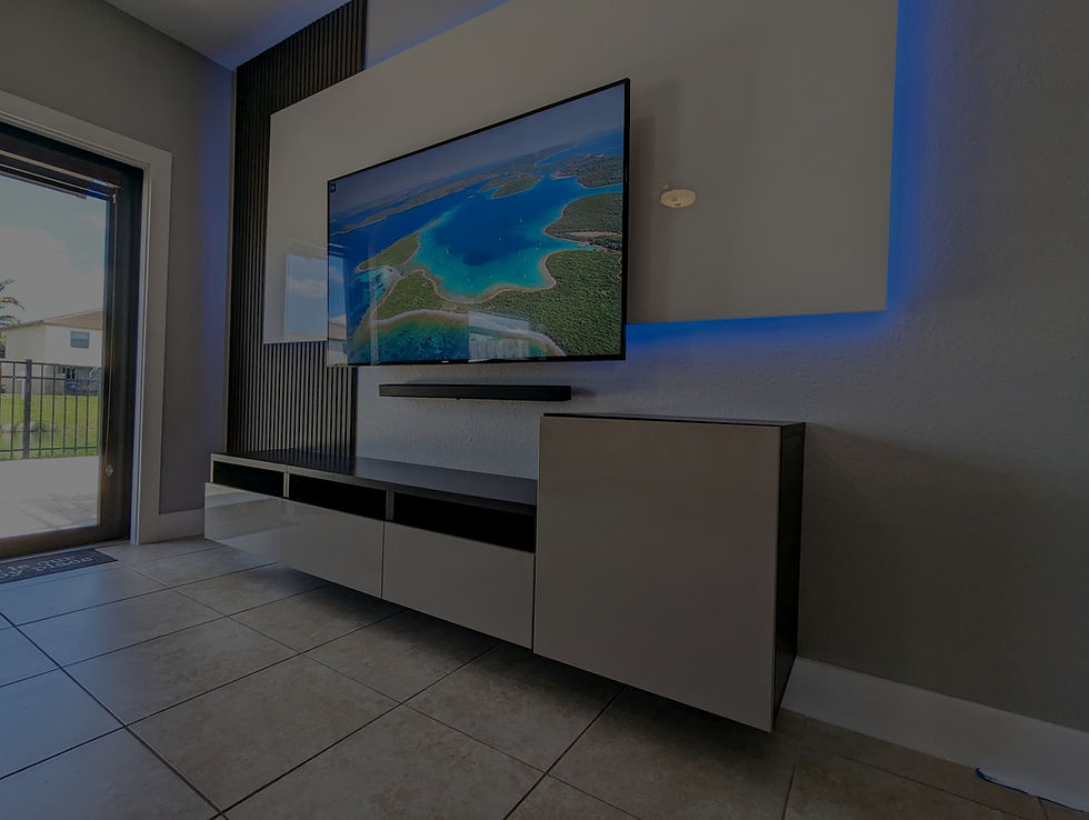 Local TV installation expert in Homestead, Florida: Securely mounted smart TVs with professional cable concealment for a clean, modern home look.