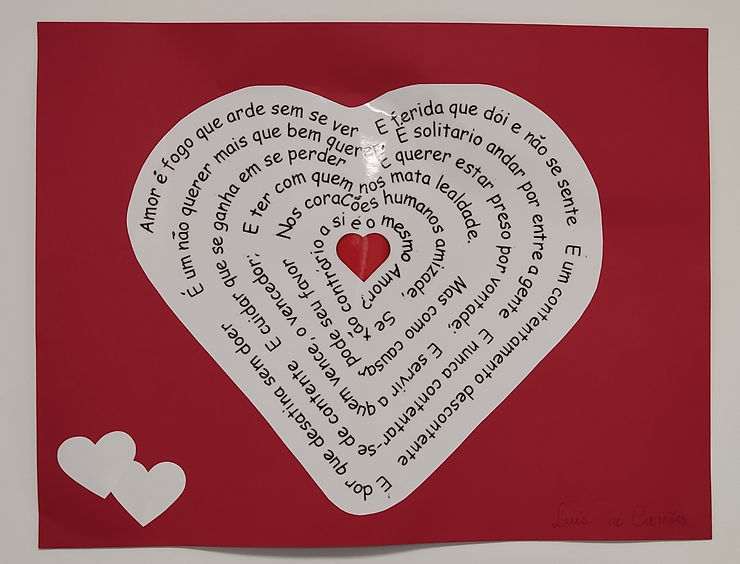 Poema de Camões sobre o Amor na BE da EB de Vila Verde