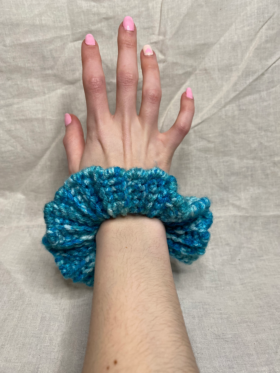 Thumbnail: Blue Patterned Scrunchies