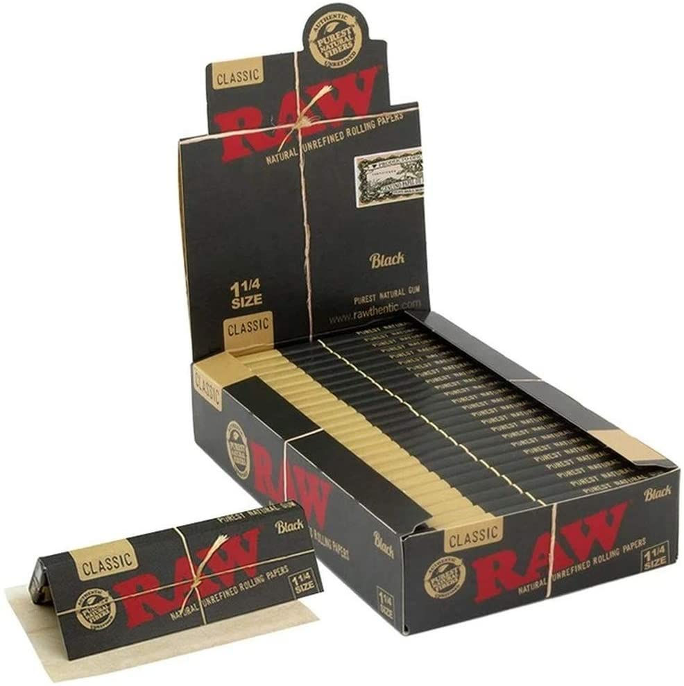 Papel para Fumar #9 Rolling Papers Cueros RAW Classic Negro