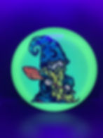 Frontside Blue and Yellow Wizard with Staff Wraith under blacklight