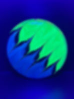 Frontside Blue, Black and Green Waves Crave under blacklight