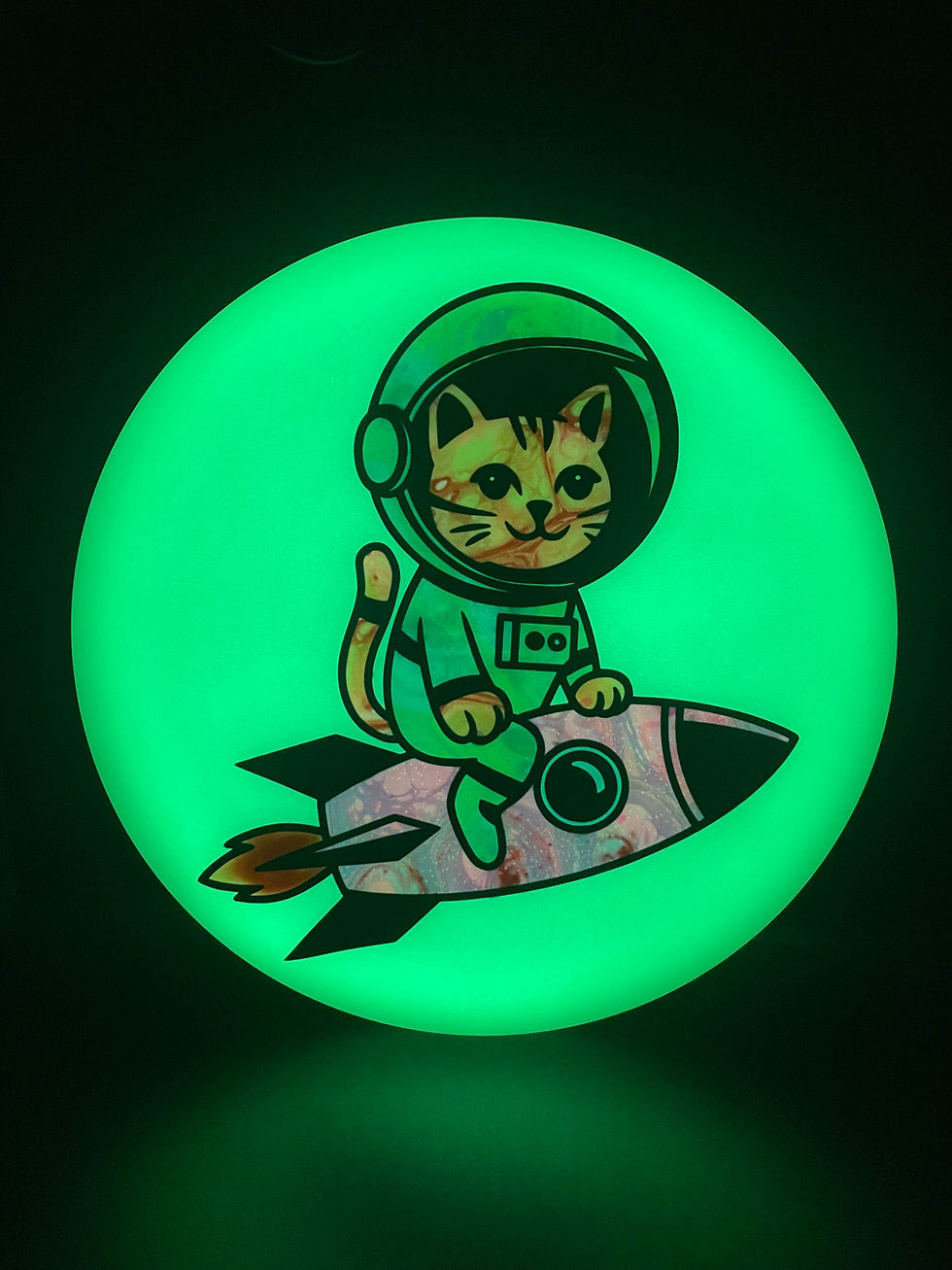 Thumbnail: Frontside Orange Space Kitty on Rocket Range glowing after blacklight charge