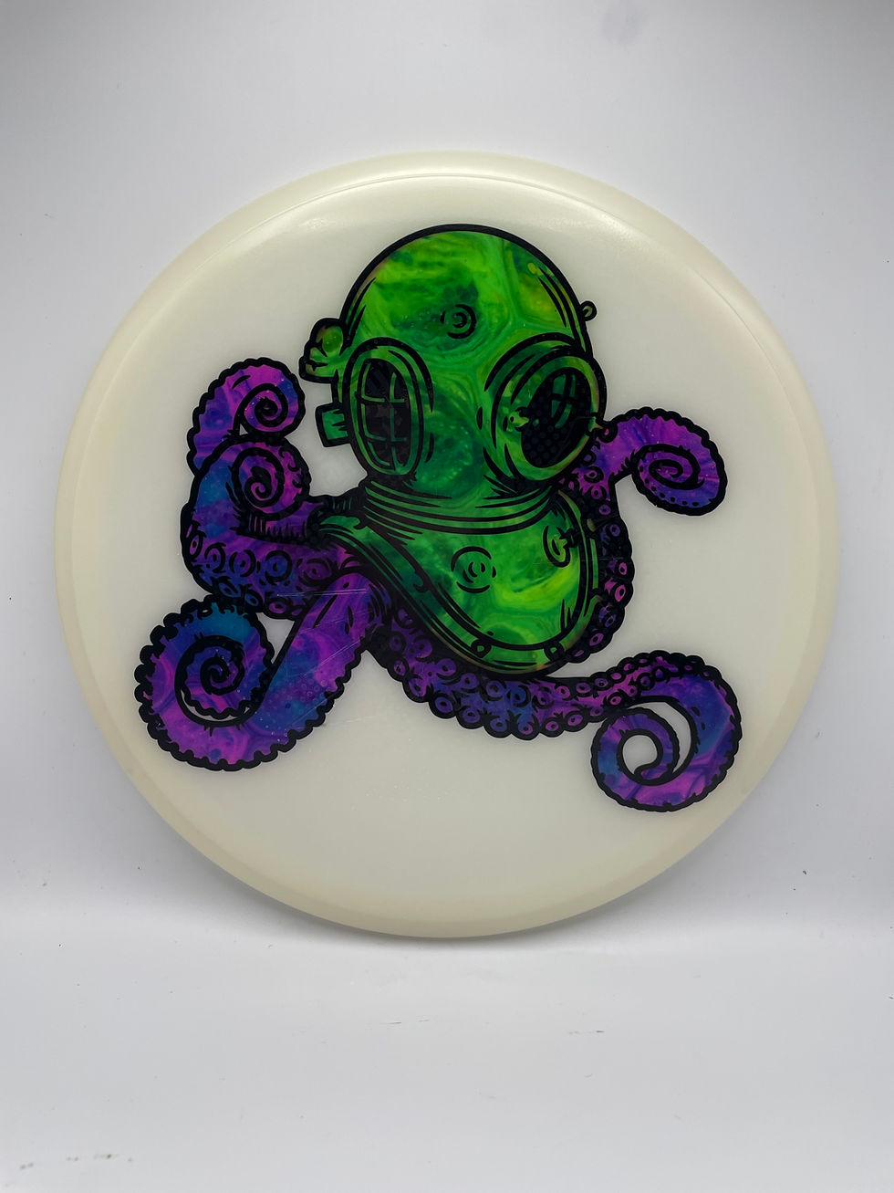 Frontside Purple Octopus with Green Helmet Glow Hex