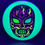 Thumbnail: Frontside Fiery Red Flames Luchador Mask Proxy under blacklight