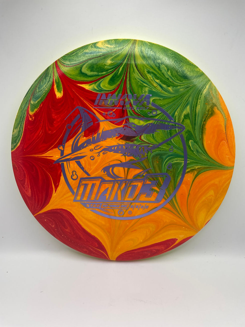 Frontside Red, Green and Orange Spiky Spiral Mako3