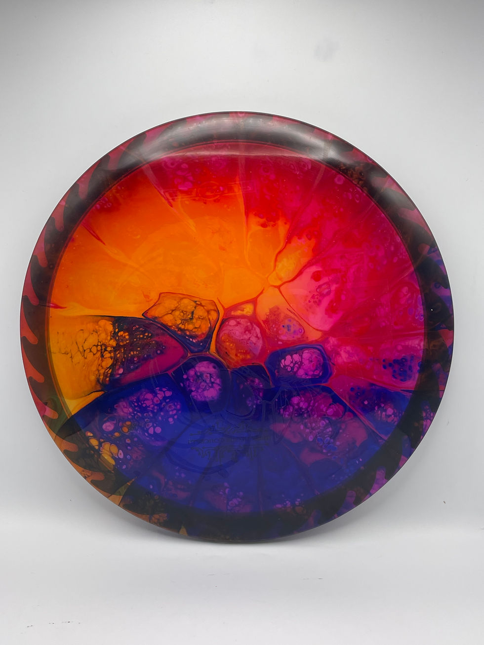 Frontside Purple, Pink and Yellow Spiral Buzzzsaw