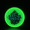 Thumbnail: Frontside copy of Aliens with Spaceship on Crescent Moon mini glowing after blacklight charge