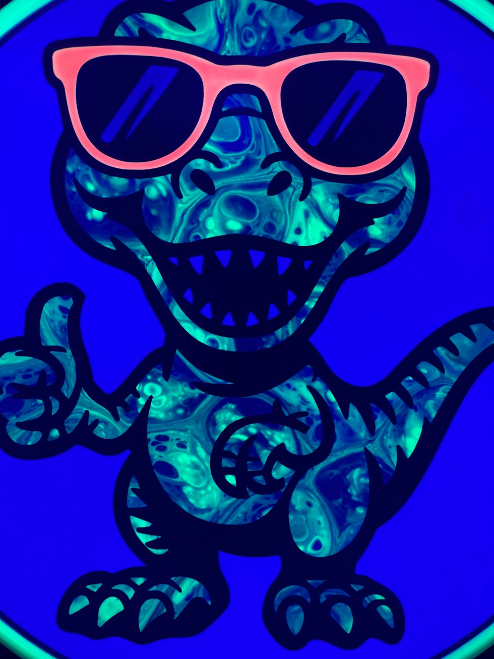 Thumbnail: Close-Up Frontside Green Chill T-Rex Zone under blacklight