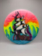 Frontside Vibrant Rainbow with Kraken and Ship Parachute