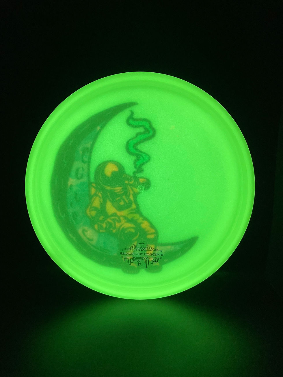 Thumbnail: Backside Astronaut Smoking on Crescent Moon Range glowing after blacklight charge
