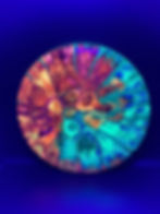 Frontside Orange & Green Spiral Explosion Proxy under blacklight