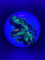 Frontside Green Cell T-Rex Roaring PD2 under blacklight