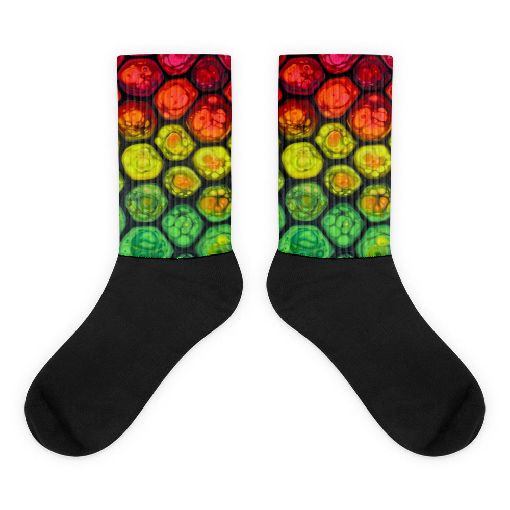 Red, Gold & Green Cell Socks