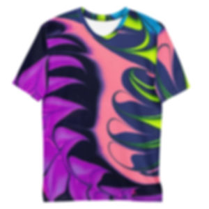 Purple waves vs blue and yellow waves on the front of the shirt