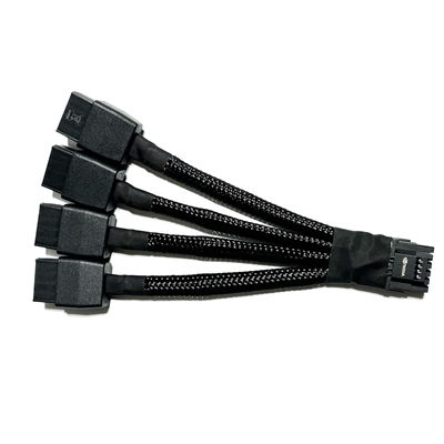Replacement 12VHPWR 12+4Pin PCIe 5.0 to 4x8Pin (6+2P) Power Cable 10 cm Braided