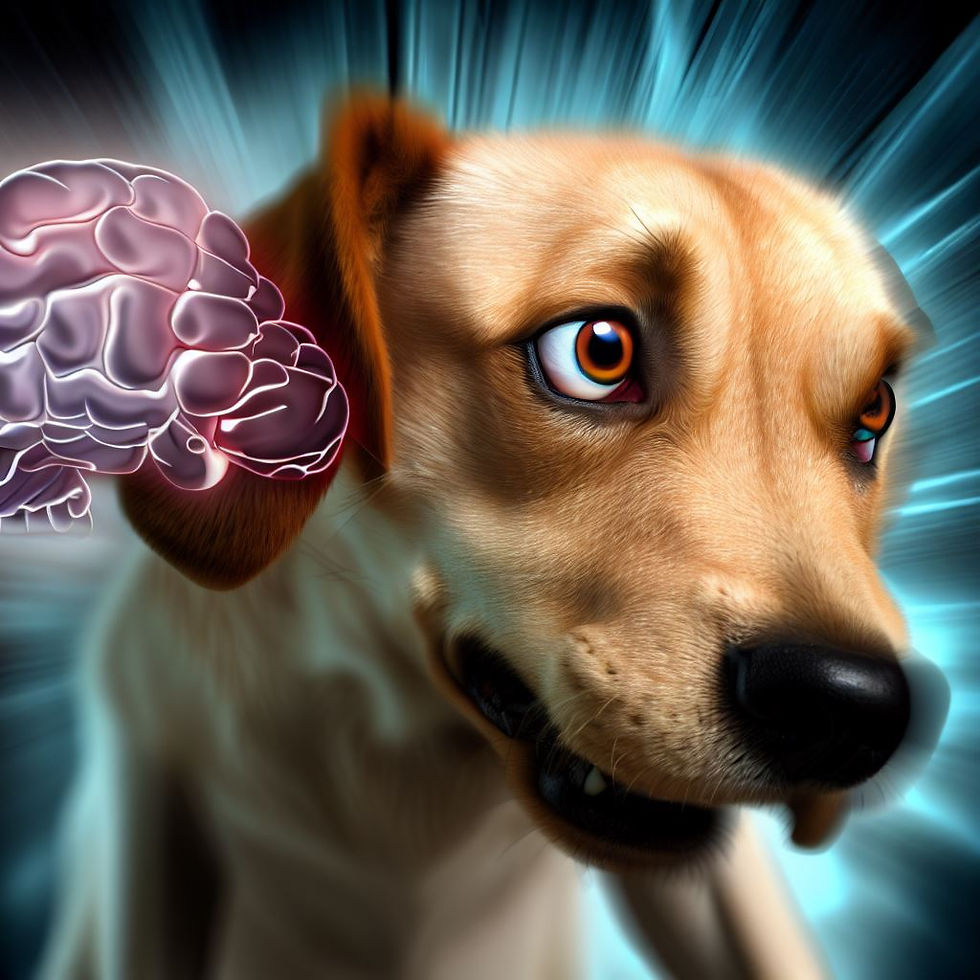 An anxious and stressed dog