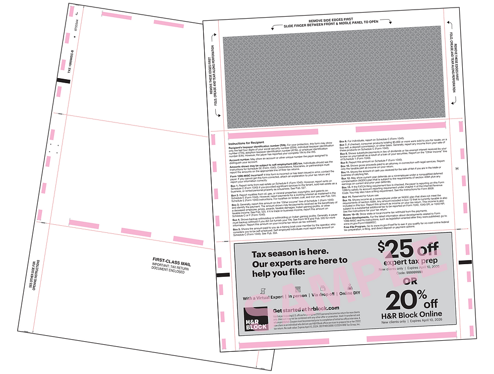 TXE 1099MISC-B - 1,000 ct. box
