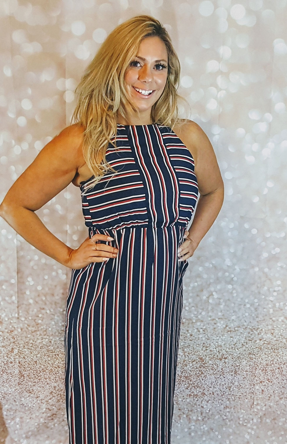 Thumbnail: Cait Sleeveless Striped Maxi Dress