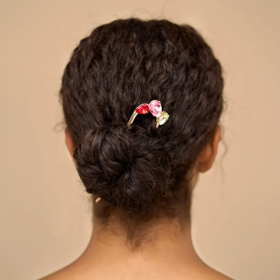 Thumbnail: Holiday Gemstone French Hair Pin