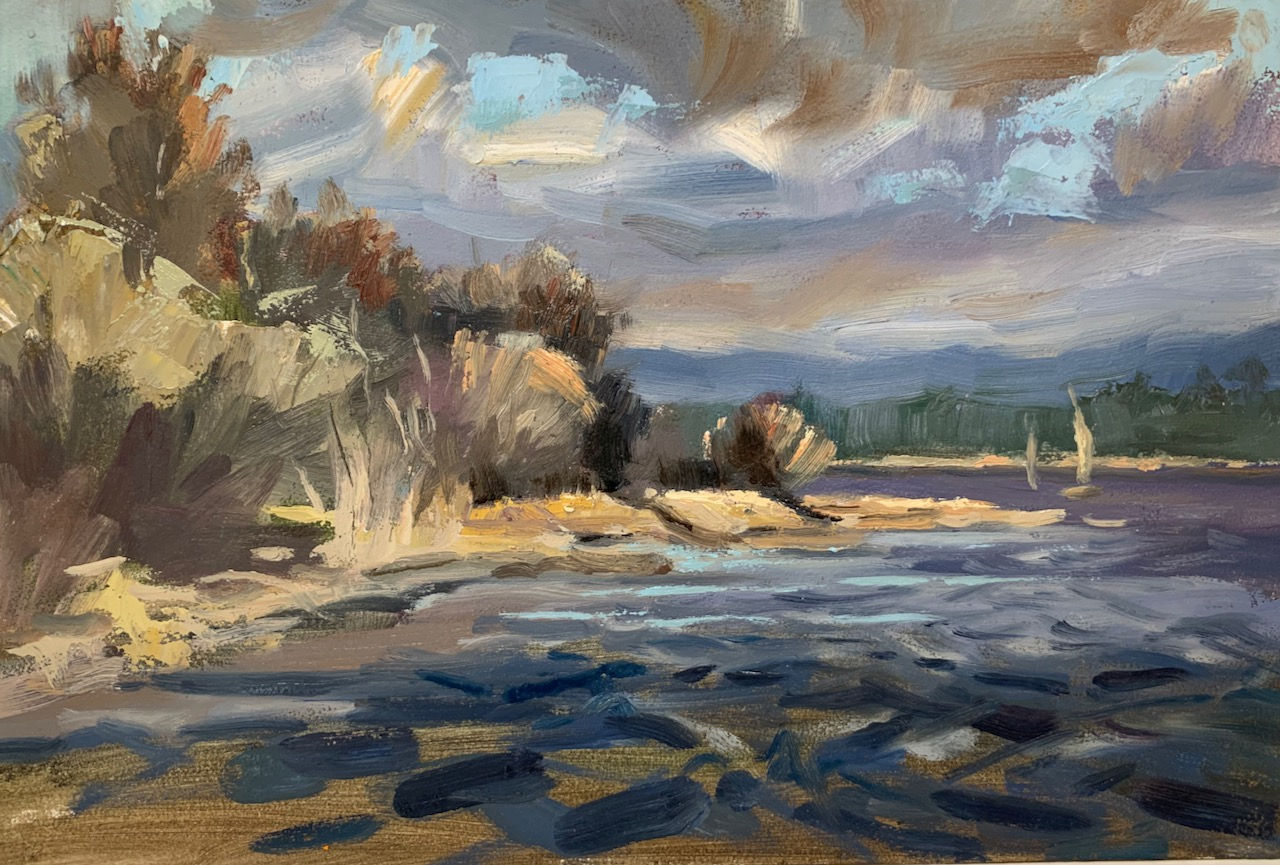 Spring Storm, Pelican Point, plein air