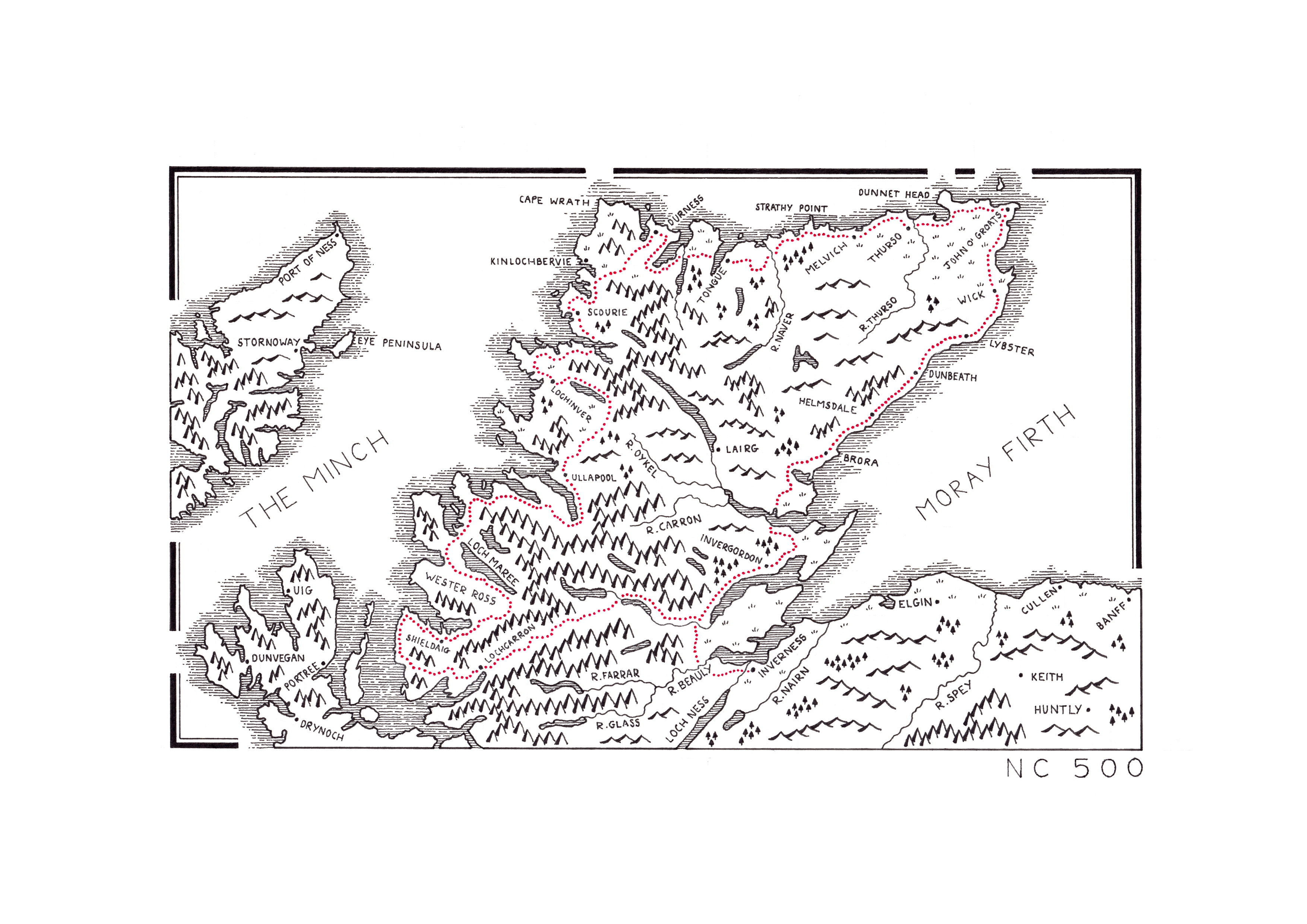 NC 500 Map Digital Download