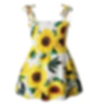 Bright Sunflower Sundress with spaghetti straps.