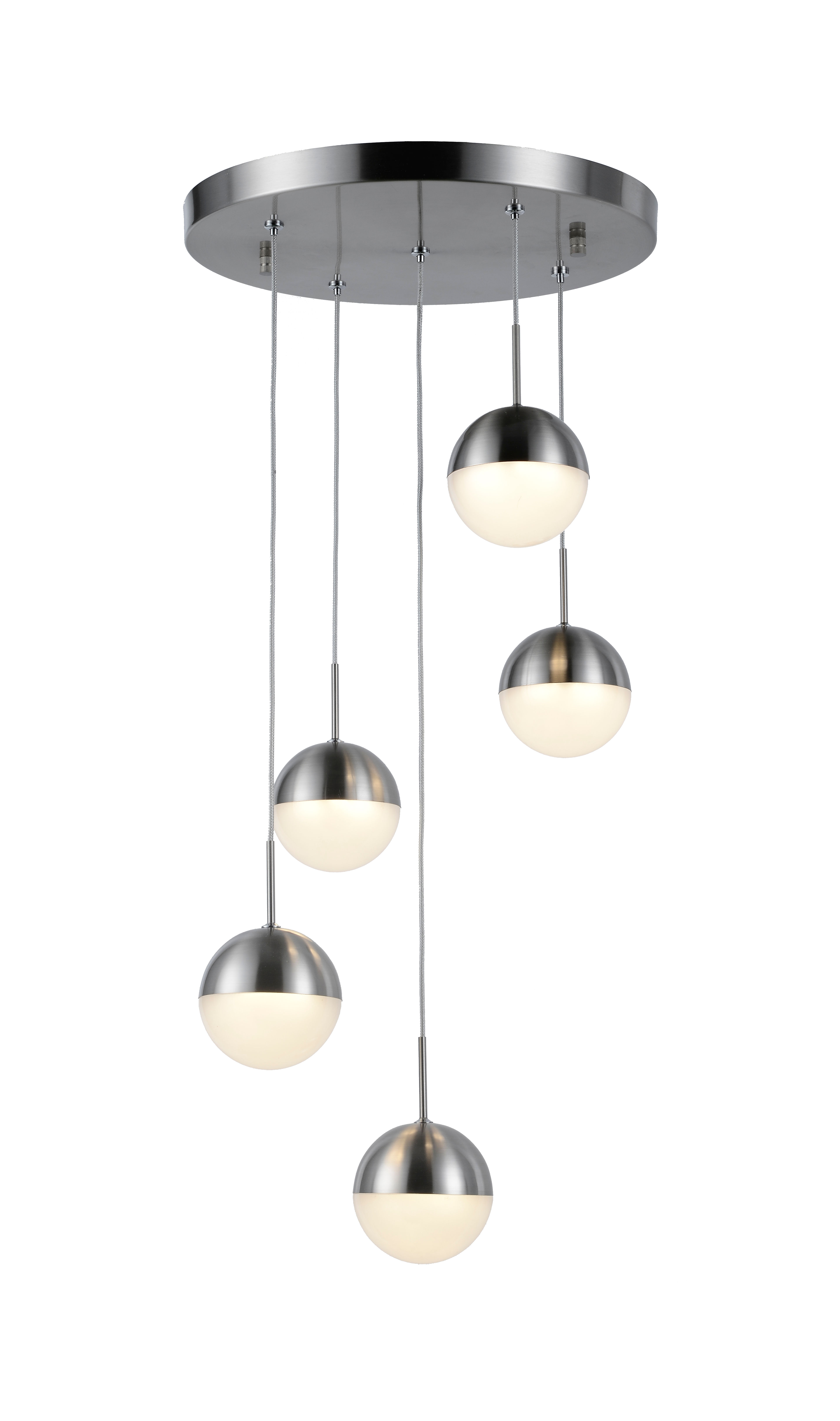 Phantasm Nickel Finish Integrated LED Iced Opal Acrylic Pendant Ceiling Light