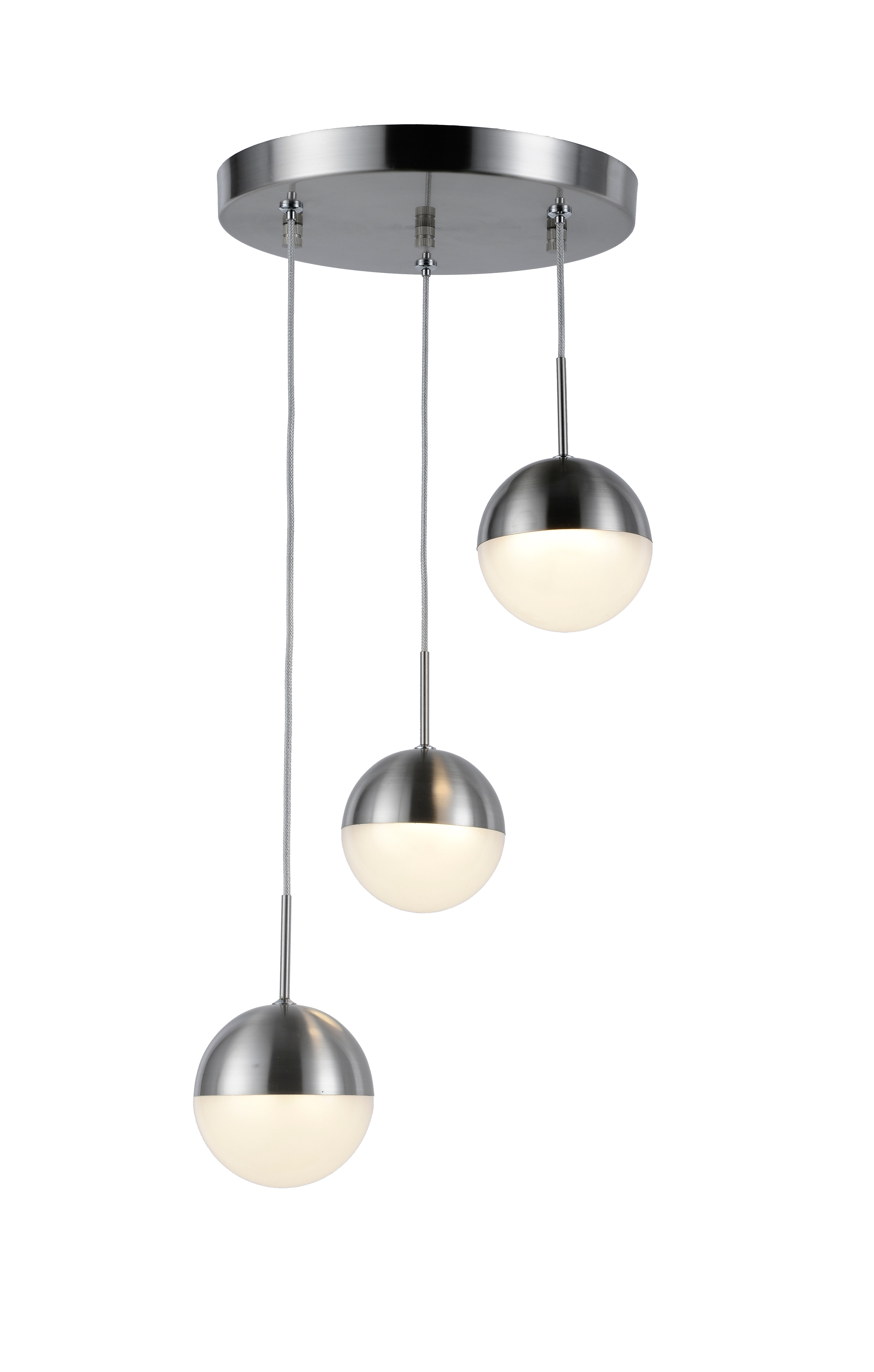 Phantasm Matte Nickel Finish LED Iced Opal Acrylic Pendant Ceiling Light
