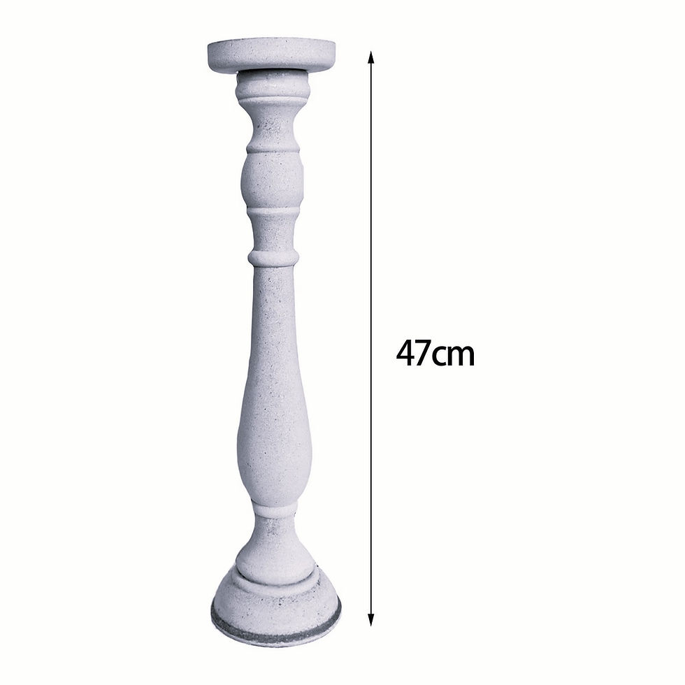 Miniature : DUO VASE BOUGEOIR COLONNE BOIS BLANC