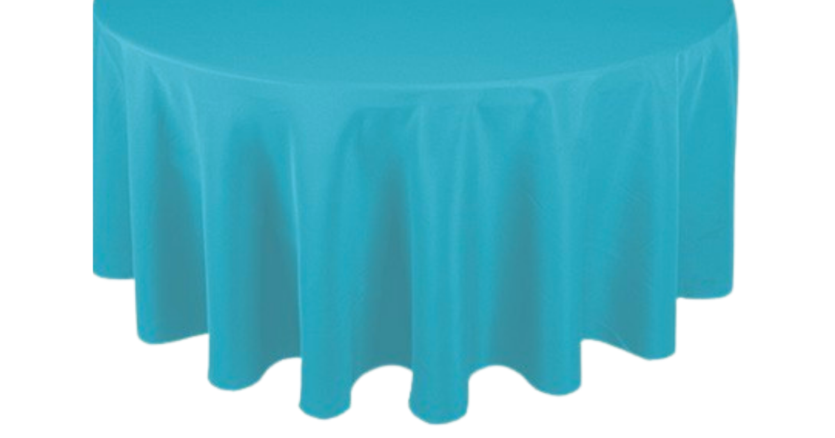NAPPE POLYESTER BLEU TURQUOISE RONDE D320cm