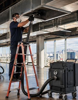 Commercial air duct cleaning in Las Vegas by Elite tile and grout technician