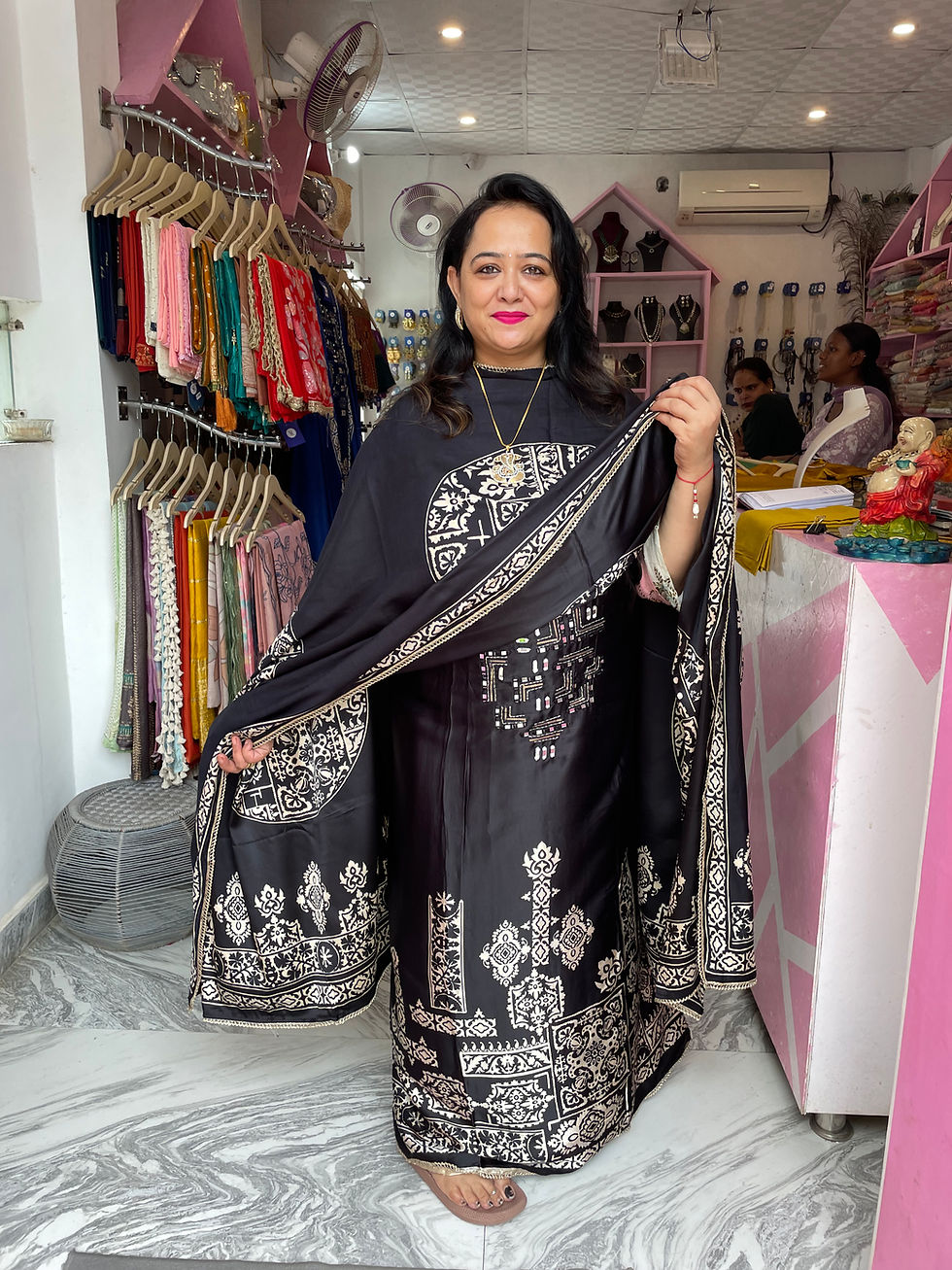 Thumbnail: Gazzi Silk mirror work premium quality designer unstitched suit