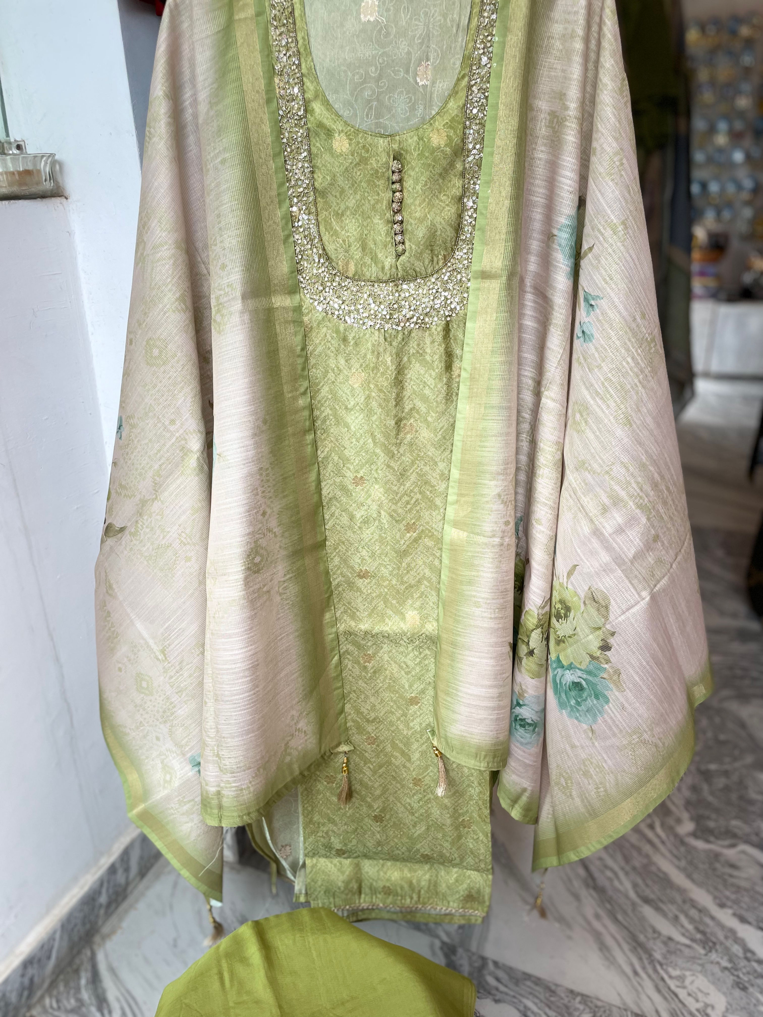 Silk unstitched suit