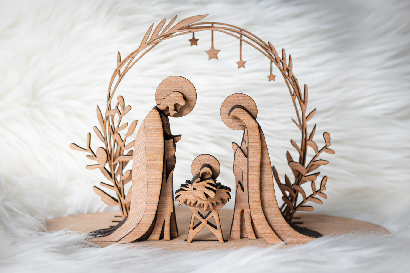 Houten kerststalletje – 3D kerstdecoratie