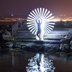 Light Tubes reflections yoga poses