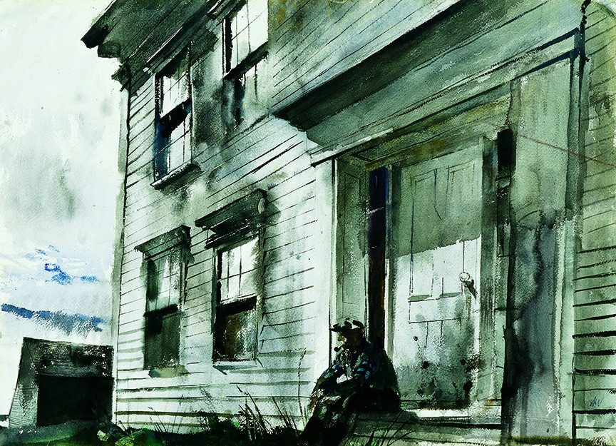 "Alvaro on Front Doorstep" (1942) by Andrew Wyeth | Marcunuma Art Park c. 2017, Artist Rights Society