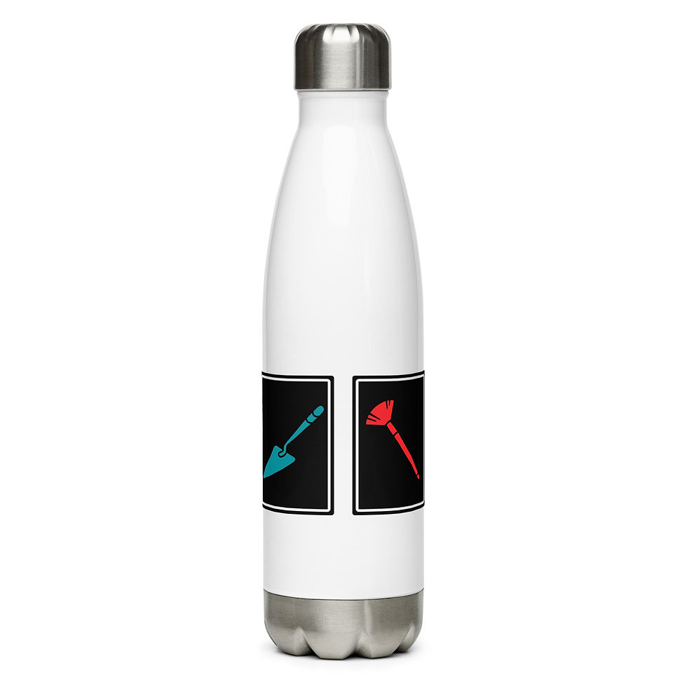 Artsy Insulated Water Bottle | 17 oz | Back | Plain Mockup