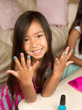 Girl with nails done