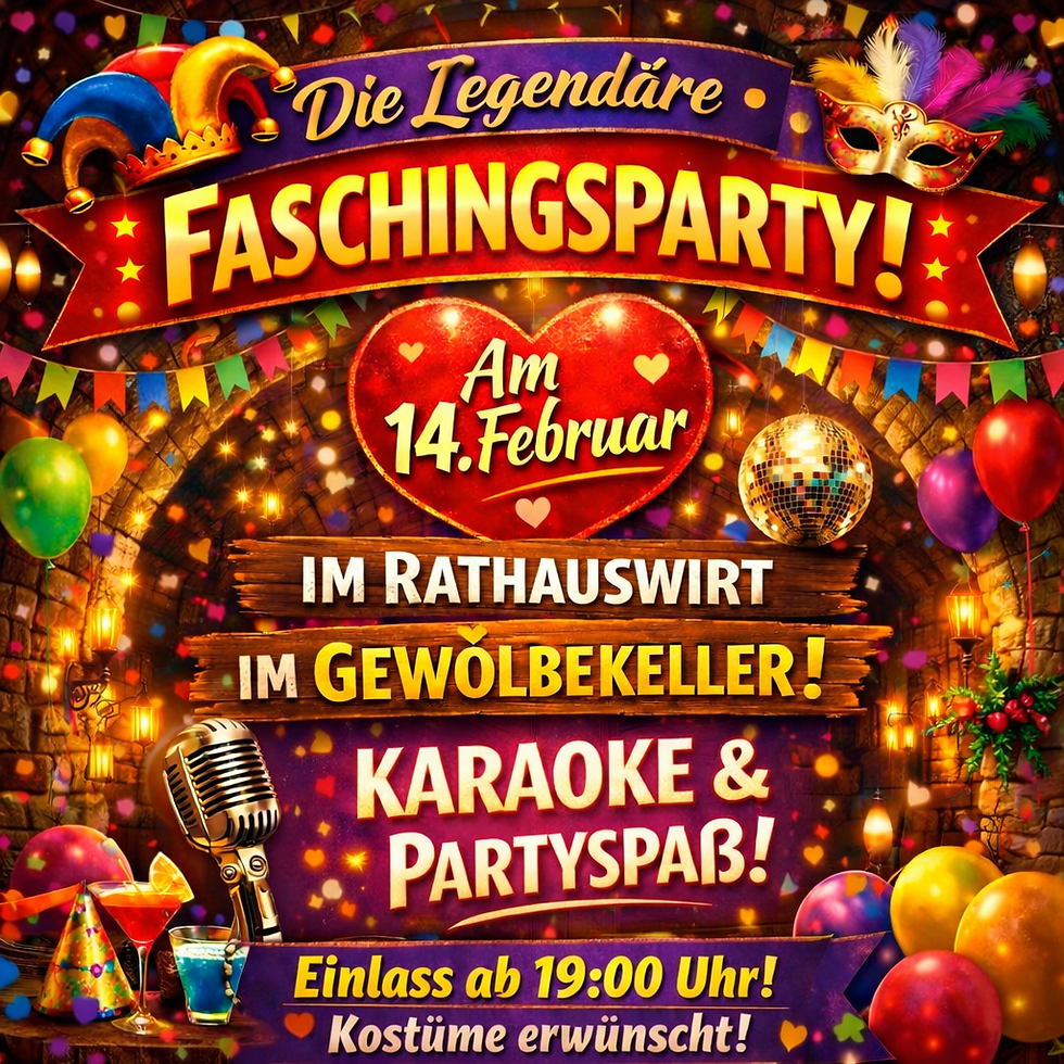 Faschingsparty mit Karaoke im Gewölbekeller! 🎭
