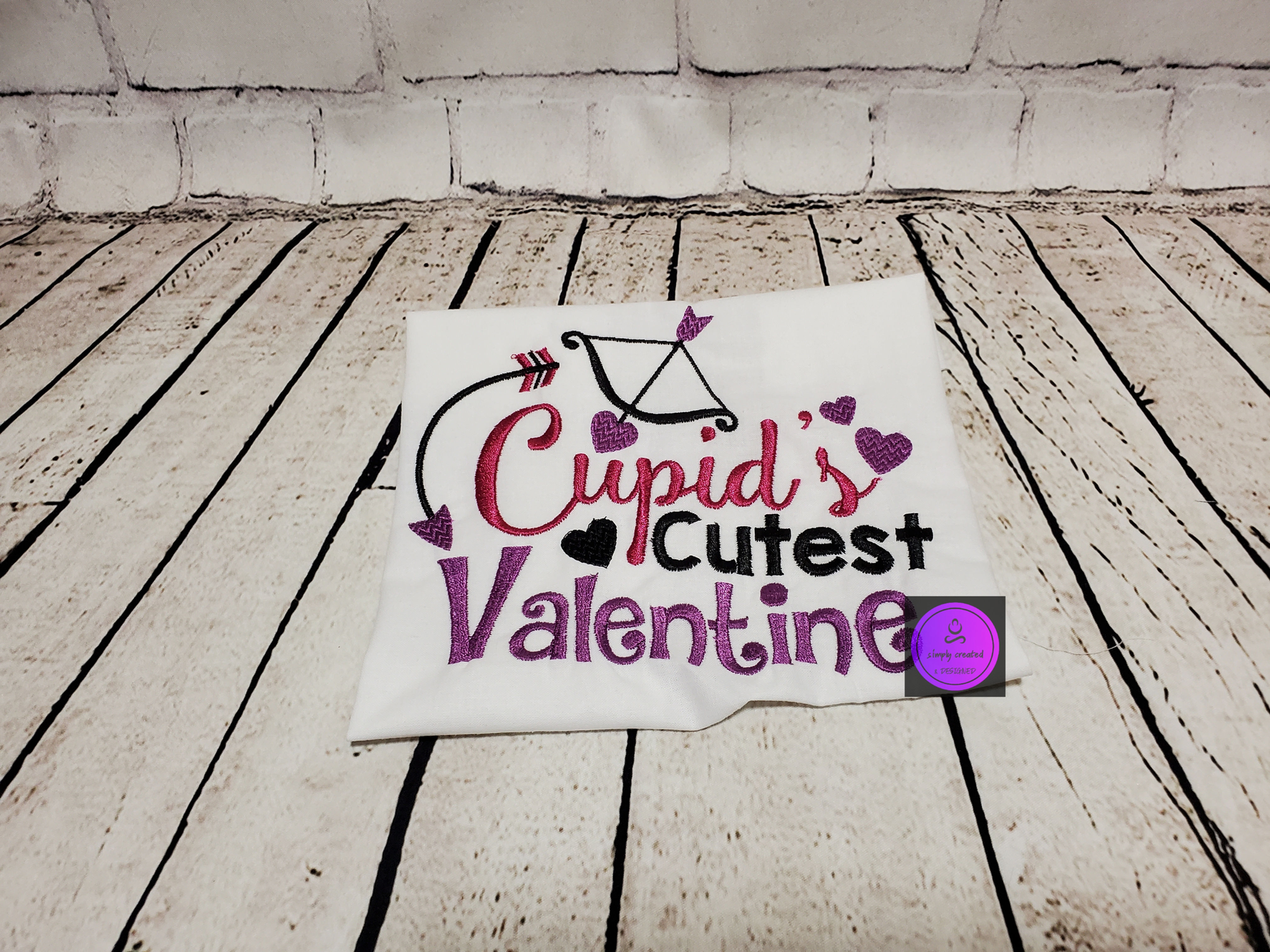 Cupid's Cutest Valentine Kid's Shirt | Embroidered | Kid's Valentine's | Girls S