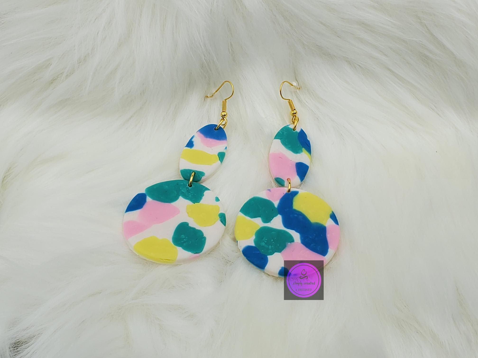 Multi-Color Polymer Clay Earrings | Handmade