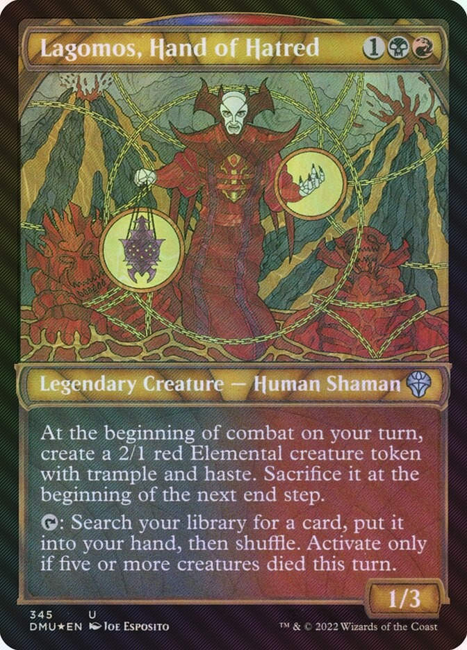 Lagomos, Hand of Hatred (DMU) (345) / Showcase / Textured Foil