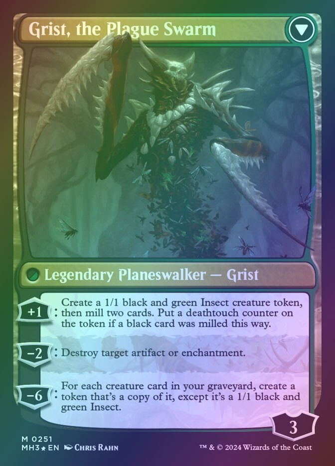 Grist, Voracious Larva // Grist, the Plague Swarm (PMH3) (251s) / Foil — cara 2 de 2