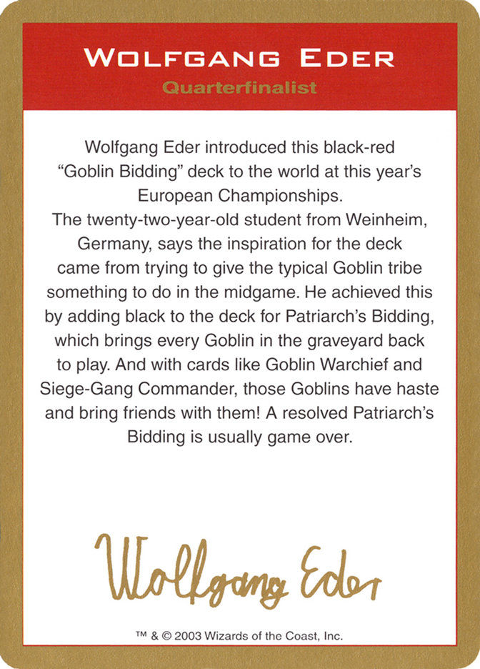 Wolfgang Eder Bio (WC03) (we0a)