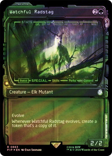 Watchful Radstag (pip) (863) / Showcase Surge Foil